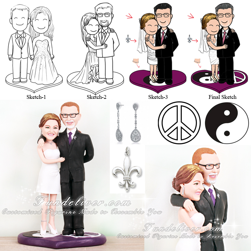 hippie wedding cake toppers